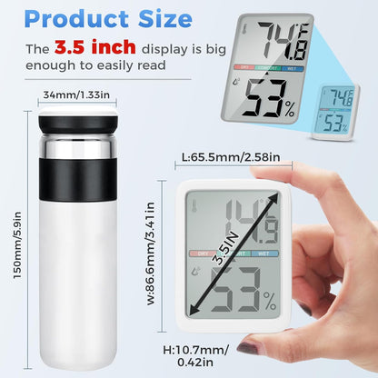 Skiennix Digital Thermometer | High Accuracy Hygrometer with Large LCD Screen - Ideal for Home & Office