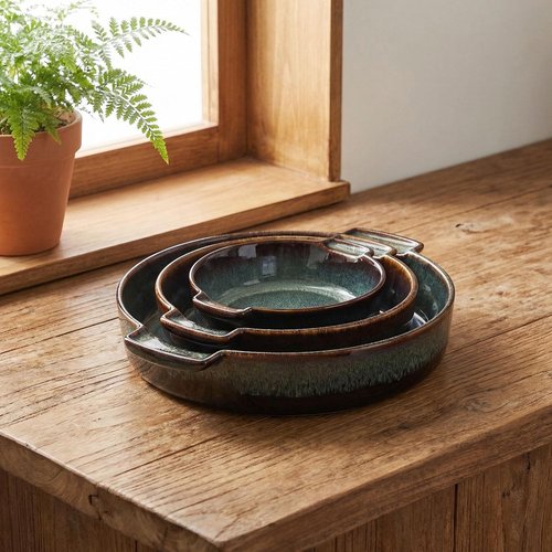 Ceramic Casserole Baking Dish - 1.7 Quart Oven Safe Bakeware for Lasagna | Round 10 x 10 Inch