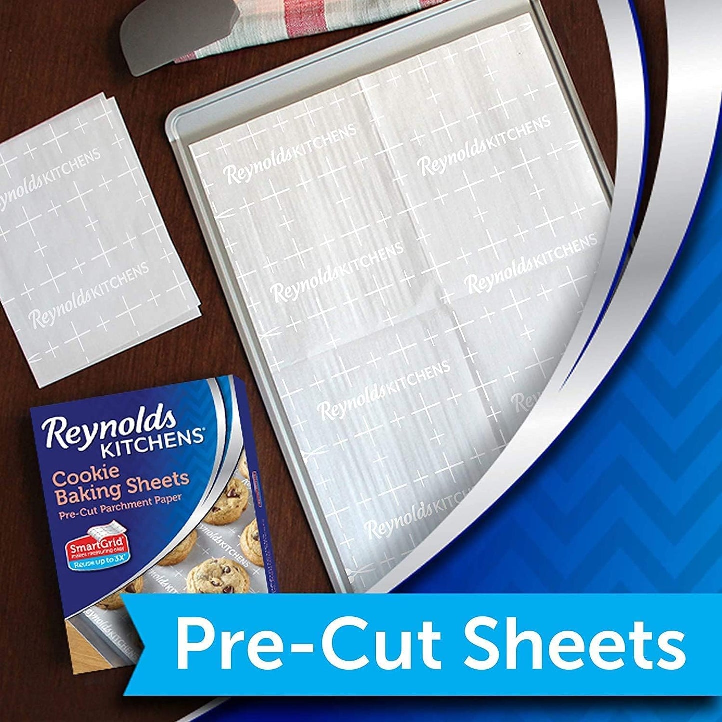 Reynolds Kitchens Parchment Paper Baking Sheets - Pre-Cut, 22 Sheets Per Pack (4 Packs)