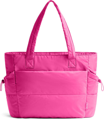 Skiennix Quilted Puffer Tote Bag - Lightweight Zippered Work Bag for Women | Ideal for Travel, Teachers & Nurses