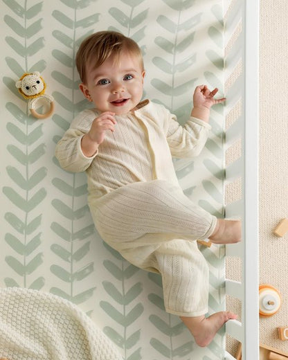 Yoofoss Baby Pack and Play Sheets 2 Pack for Boys and Girls - 38x26 Mini Crib Sheets Fitted Neutral Compatible with Graco Pack n Play Mattress,Ultra Soft Breathable Microfiber Forest Bear