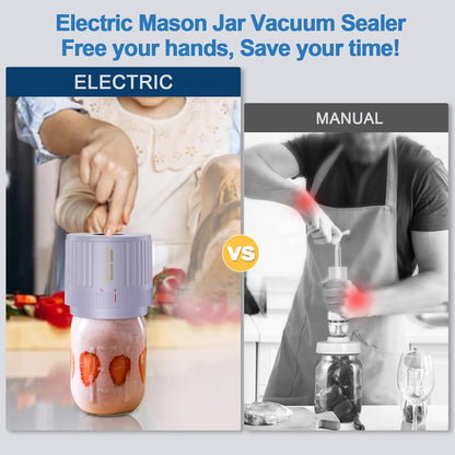 Regine Switzerland Electric Mason Jar Vacuum Sealer Kit - Ideal for Wide & Regular Mouth Jars - Purple