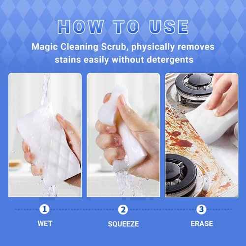 Magic Sponge Eraser 30-Pack | 3X Density Premium Melamine Sponges for Deep Cleaning Multi-Surface