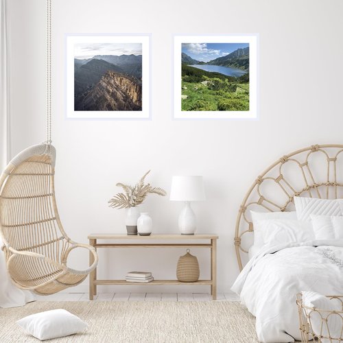 JCJMY 24x24 Picture Frame White with 20x20 Mat, Display Photo 20x20 with Mat or 24 x 24 Without Mat, Wall Hanging Large 24x24 Poster Frame with Shatter Resistant Plexiglass, White