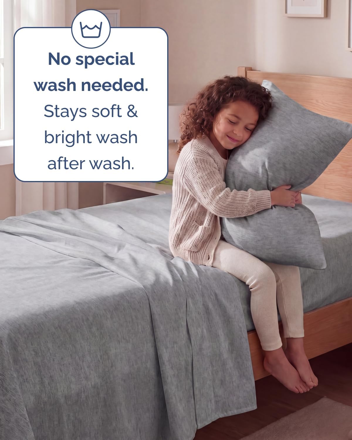 Skiennix Twin Size 3-Piece Sheet Set - Comfy Cooling Bed Sheets with Deep Pockets - Soft & Wrinkle-Free Grey
