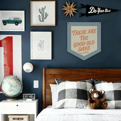 These Are The Good Old Days Office Wall Decor Pennant Flag 12x14 in - Variation: kidroom-06