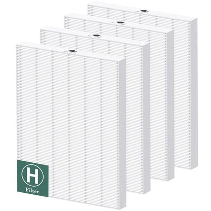116130 Replacement Filter H Compatible with Winix 5500-2/ AM80 Air Purifi-ers, HEPA Filter for Dust Pollen Hair Pet Dander Smoke, 4 Pack(White)