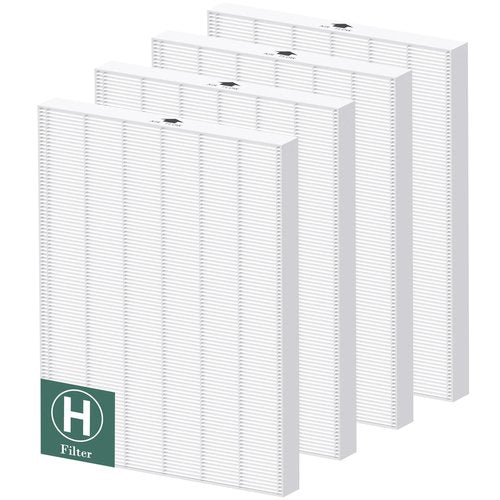 116130 Replacement Filter H Compatible with Winix 5500-2/ AM80 Air Purifi-ers, HEPA Filter for Dust Pollen Hair Pet Dander Smoke, 4 Pack(White)