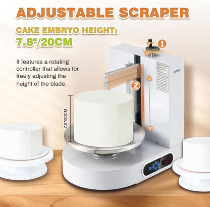NEWTRY Electric Cake Decorating Machine - Semi-Automatic Icing & Butter Coating Tool for 4-12 Inch Cakes | 110V US