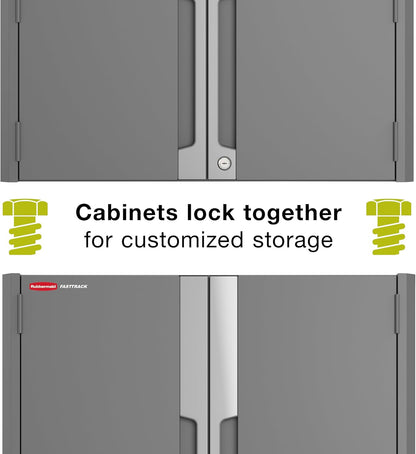 Rubbermaid FastTrack 2-Door Cabinet - Durable Garage Storage Solution for Organized Spaces