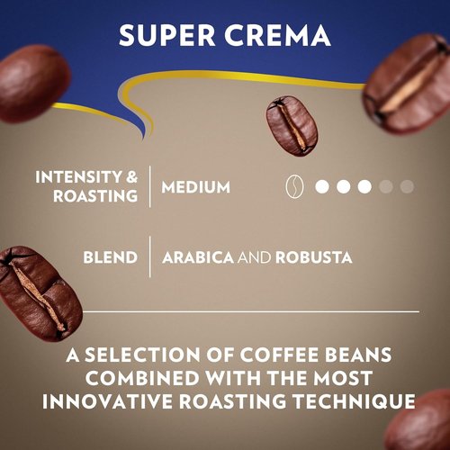 Lavazza Super Crema Whole Bean Coffee - Medium Espresso Roast, 4.4 lbs, 2-Pack for Rich Flavor