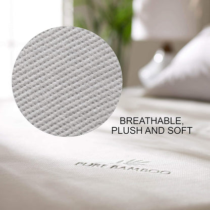 PURE BAMBOO King Mattress Protector - Waterproof, Breathable & Noiseless Cover for Moisture & Stain Protection
