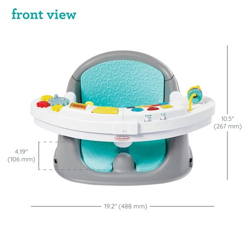 Infantino Music & Lights 3-in-1 Discovery Seat & Booster, Interactive Toddler Seat for Dining Table or Kitchen Chair, Baby Activity Center & Snack Tray, 20 Sounds & Songs, Lightweight Baby Essentials