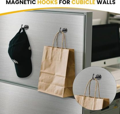 DIYMAG Magnetic Hooks - Heavy Duty 30lbs N52 Magnets for Hanging | 10 Pack Black for Home & Kitchen