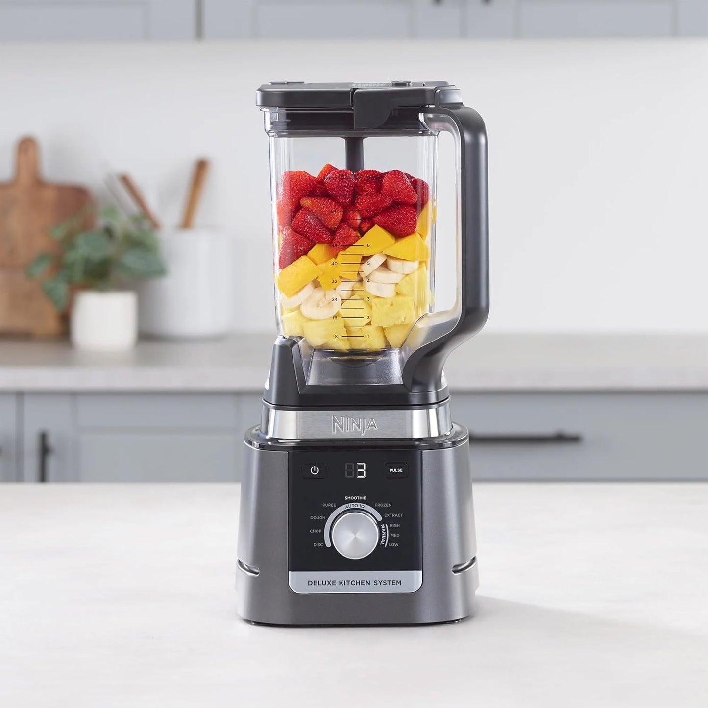 Ninja CO905KS Deluxe Kitchen System - 1600W Auto-IQ Base, 88oz Pitcher & 9-Cup Food Processor