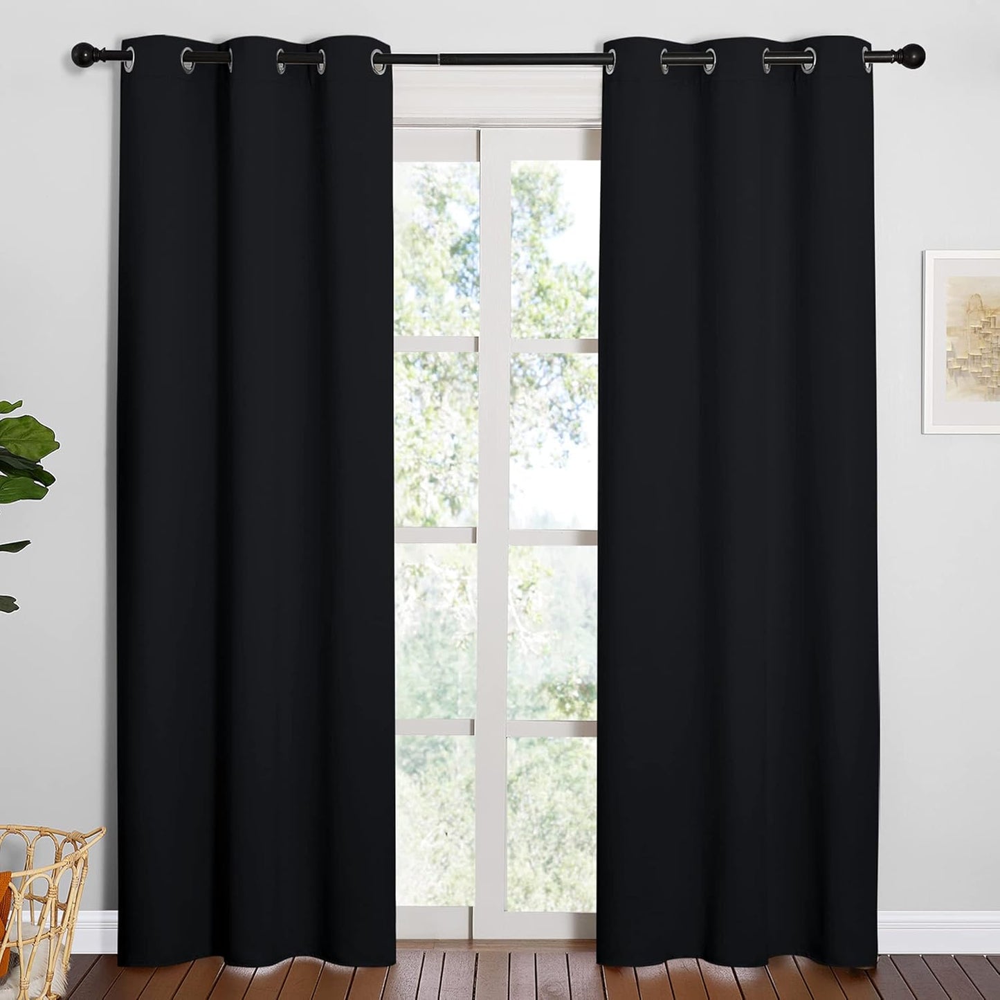 NICETOWN Thermal Insulated Blackout Curtains - 84-Inch Length, 2 Panels Set for Privacy & Sound Reduction