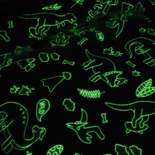 HOMBYS Glow in The Dark Comforter Set 7 Piece Full with Sheets, Blue Dinosaur Velvet Bedding Comforter Sets for Twin Bed, Ultra Soft Down Alternative Comforter for Boys Kids, Bed in a Bag