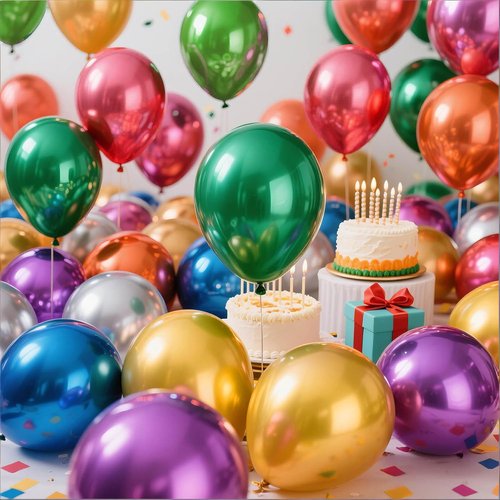 110pcs Metallic Balloons - 12 Inch Latex Balloons for Birthday Party, Baby Shower & Wedding | Includes 2 Ribbons