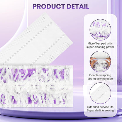 Skiennix 12 Pack Power Mop Refills - Thickened Unscented Pads for Swiffer Power Mop