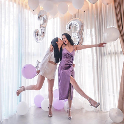 Silver 3 Balloon - 40 Inch Number Balloon for 3rd Birthday Celebrations | Kids & Adults Party Supplies