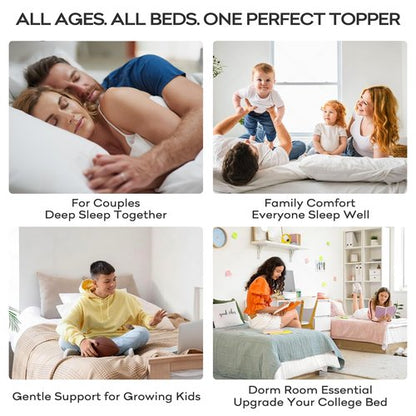 OLANLY Queen Mattress Topper – Viscose Made from Bamboo, Cooling Soft Queen Pillow Top Mattress Pad for Back Pain Relief, Plush Down Alternative Fill Bed Topper with Elastic Deep Pocket, Light Gray
