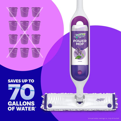 Swiffer Power Mop Refill Solution - All-Purpose Floor Cleaner for Tile, Vinyl, Wood | Lavender Scent, 50.6oz