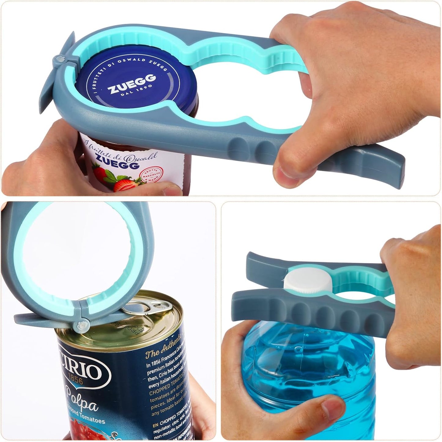 Skiennix Jar Opener - Easy Grip Tool for Seniors & Arthritis Relief | Blue & Grey Design