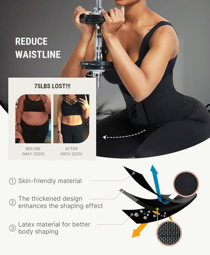FeelinGirl Waist Trainer Belt - Tummy Control Ab Cincher for Men & Women | Triple Wrap Design