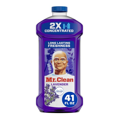 Mr. Clean All Purpose Cleaner, Floor Cleaner for Mopping Home, Bathroom, & Kitchen, Cleaning Liquid for Mop & Bucket, Cleaning Supplies, Multi-Surface Dilutable, Lavender, 41oz
