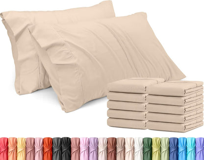 Utopia Bedding King Pillow Cases - 12 Pack | Soft Brushed Microfiber - Fade Resistant, 20 x 40 Inches (Beige)