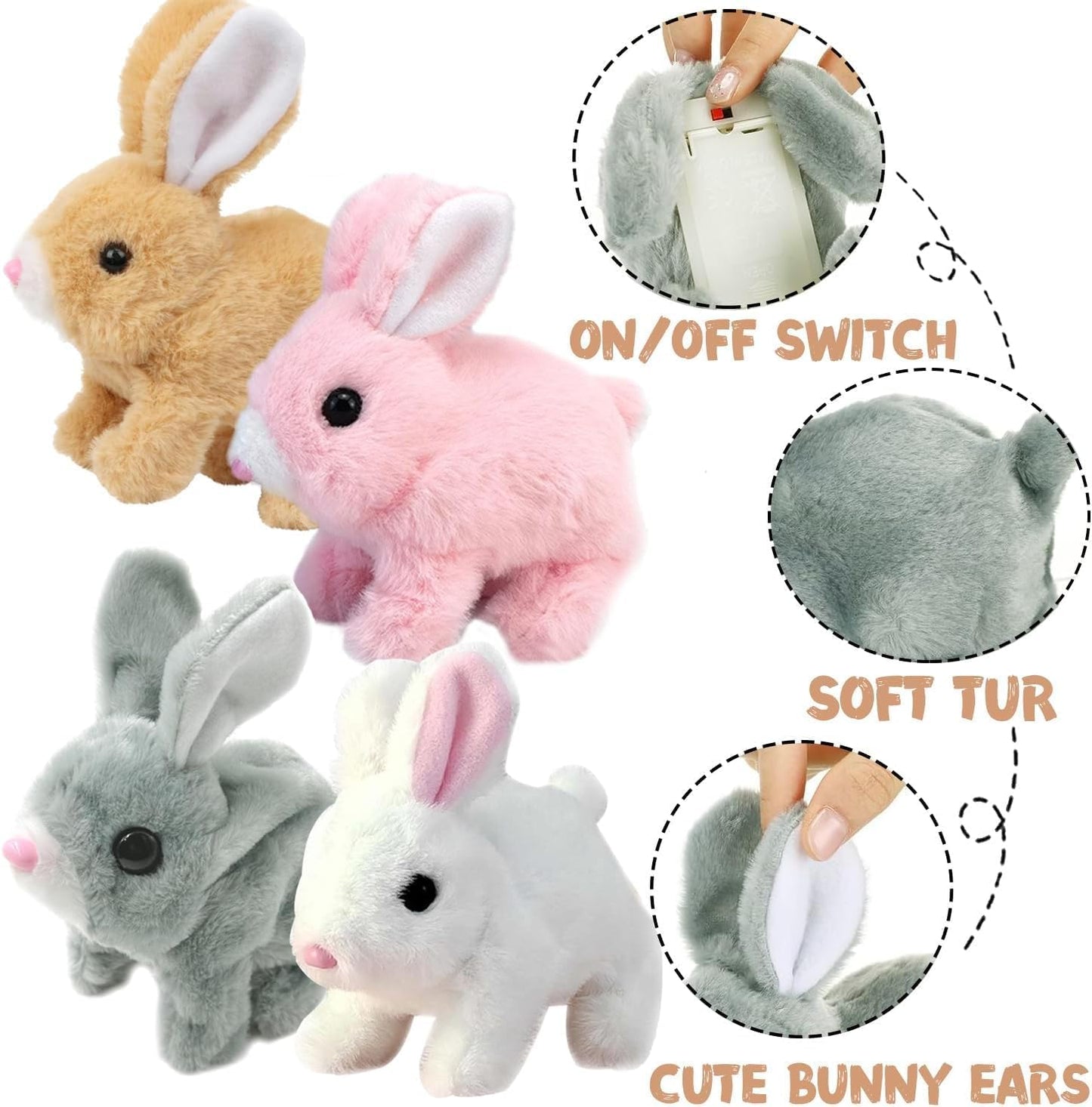 Oprtuisi Bunby - Realistic Bunny Toy with Lifelike Movements & Handmade Design | Perfect Easter Gift (Brown)