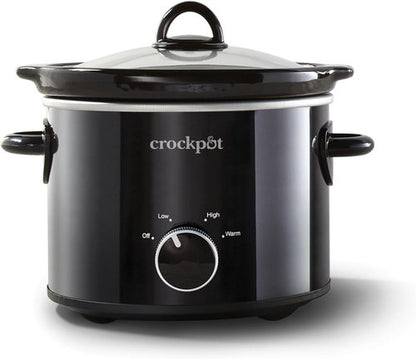 Crock-Pot 2-Quart Manual Slow Cooker - Perfect for Small Meals & Dips | Removable Stoneware, Black