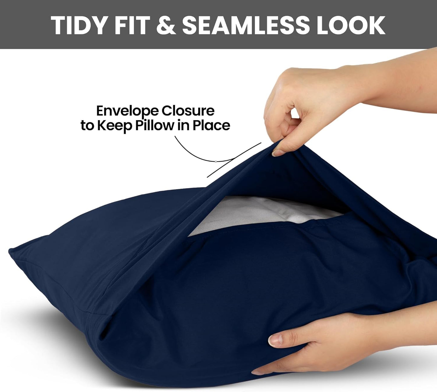 Utopia Bedding King Pillow Cases - Soft Brushed Microfiber - 2 Pack | Navy, 20 x 40 Inches