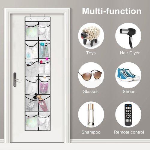 GOMAJI 12 Large Pockets Over Door Hanging Shoe Organizer, White