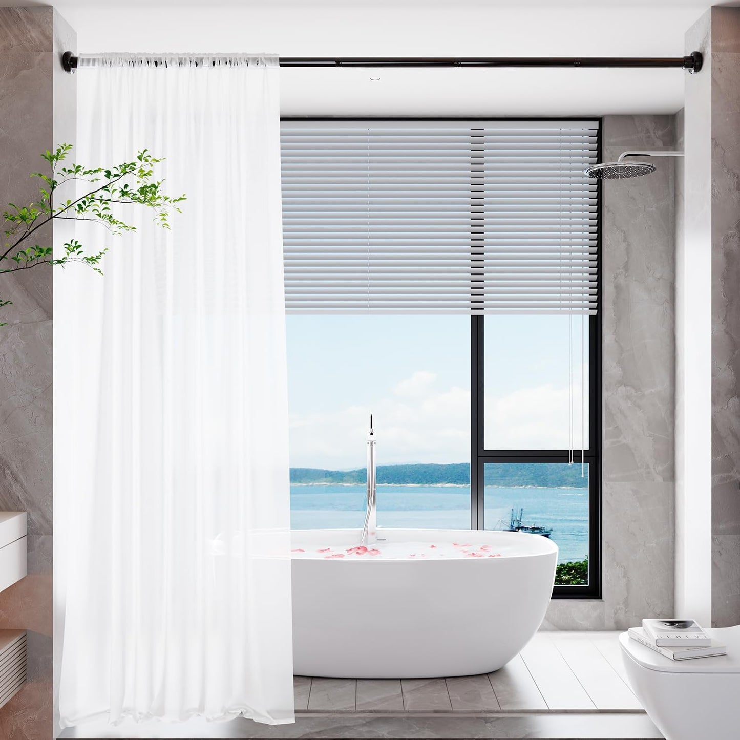 YASONIC Adjustable Shower Curtain Rod - 26 to 84 Inch | Durable & Stylish Design