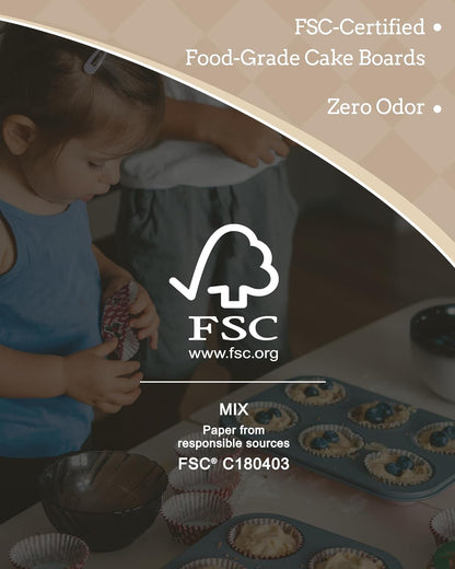 Bake Choice 10-Inch Round Cake Boards - 7 Pack Food-Grade Waterproof & Oil-Proof Plates