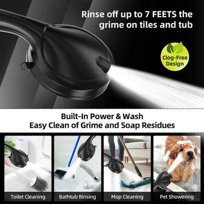 BESAQUO Shower Head,10 Functions High Pressure shower head with handheld, Built-in Pause Mode & Power Wash, Non-Clogging Nozzles High Flow Hand Held Shower Head, Leakproof 6ft Hose&Adjustable Bracket