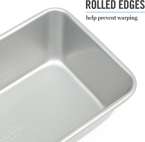 Martha Stewart Gallen 9-Inch Nonstick Carbon Steel Loaf Pan - Durable Bakeware for Bread & Cakes