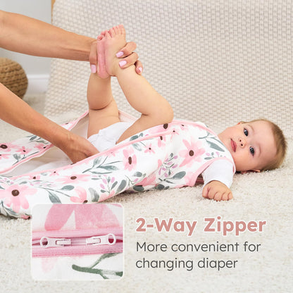 Yoofoss Baby Sleep Sack 6-12 Months, TOG 2.5 Baby Wearable Blanket with 2-Way Zipper, 100% Organic Cotton Fabric Winter Newborn Sleeping sack, Warm Soft Comfy(Medium)