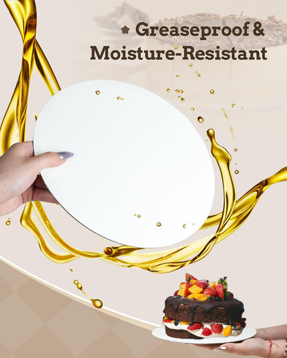 Bake Choice 10-Inch Round Cake Boards - 7 Pack Food-Grade Waterproof & Oil-Proof Plates