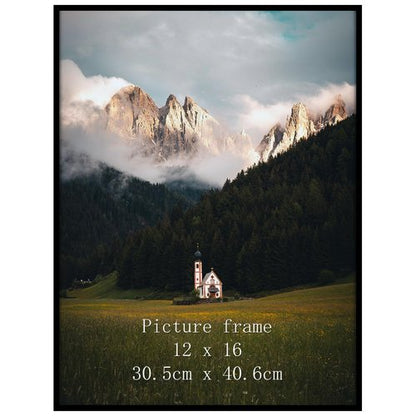 Giftgarden 12x16 Picture Frame Black, Fit 30x40cm Diamond Painting Art, 16x12 Thin Poster Photo Frame for Wall Display, Single