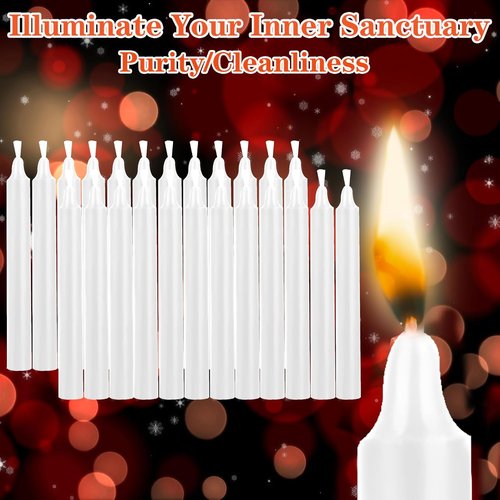 Kunrsug 24 Pack White Spell Chime Candles - Premium Mini Unscented Taper Candles for Rituals | 4 Inch Tall Ideal for Meditation & Altar Use