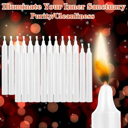 Kunrsug 24 Pack White Spell Chime Candles - Premium Mini Unscented Taper Candles for Rituals | 4 Inch Tall Ideal for Meditation & Altar Use
