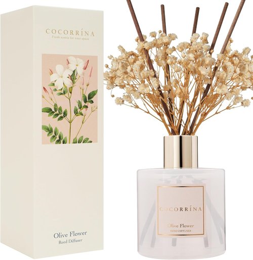 COCORRÍNA Reed Diffuser - Olive Flower Scent for Relaxing Home Ambiance | Elegant Design