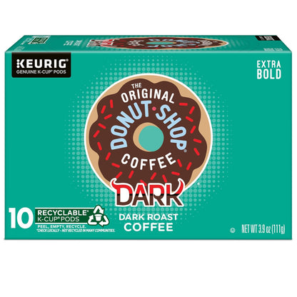 Original Donut Shop Dark Roast Coffee K-Cup Pods - 60 Count (6 Packs of 10) | Single-Serve Convenience