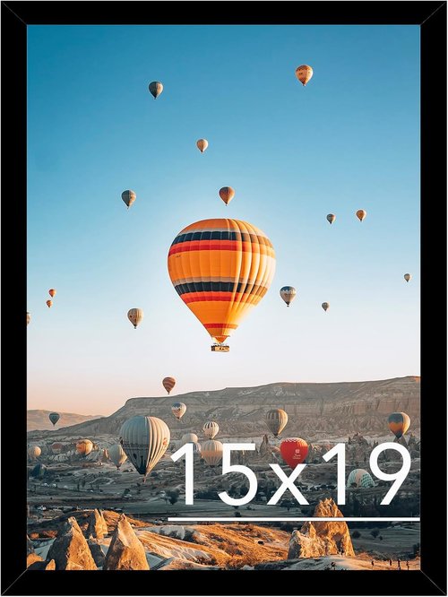 JCJMY 15x19 Picture Frame - Black Wall Hanging for Horizontal & Vertical Photos | Gallery Display