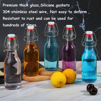 12 Pack 8.5 oz swing top glass bottles,flip top glass bottle with airtight lid for home brewing,kombucha,kefir,vanilla extract,beer,oil,vinegar,homemade juices,soda,beverages,2nd fermentation