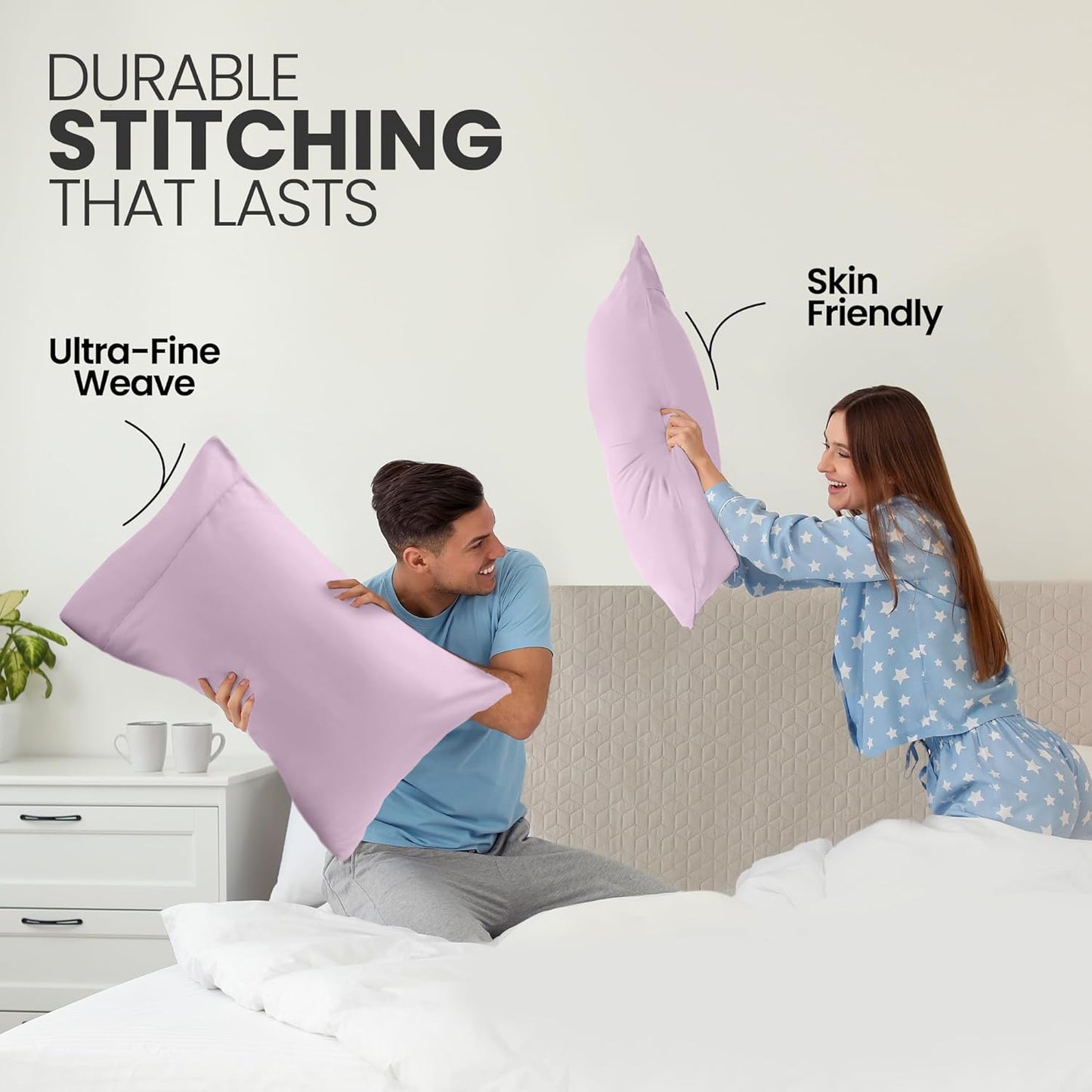 Utopia Bedding Queen Pillow Cases - Soft Brushed Microfiber - Fade Resistant | 20 x 30 Inches, Lavender - 2 Pack