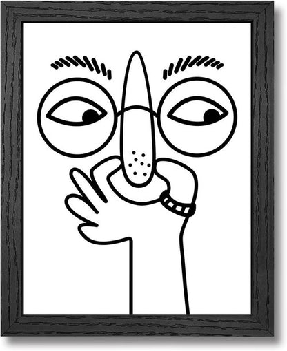 Funny Bathroom Wall Art - Humorous Black and White Canvas Print | Modern 8x10 Inch Decor