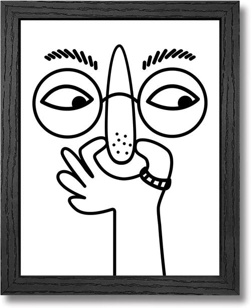 Funny Bathroom Wall Art - Humorous Black and White Canvas Print | Modern 8x10 Inch Decor